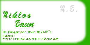 miklos baun business card